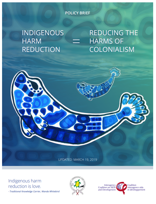 'Indigenous Harm Reduction = Reducing the Harms of Colonialism' report cover
