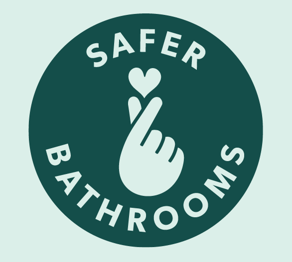 Logo with safer bathrooms text 