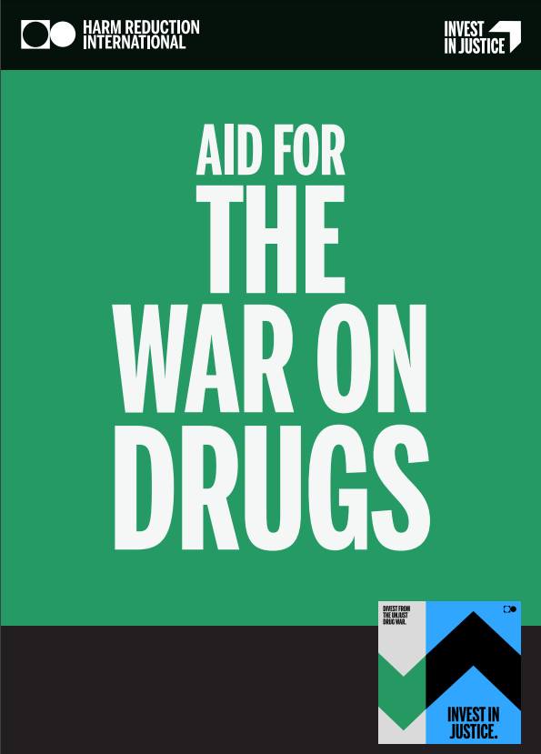 Green background with text "Aid for the War on Drugs"